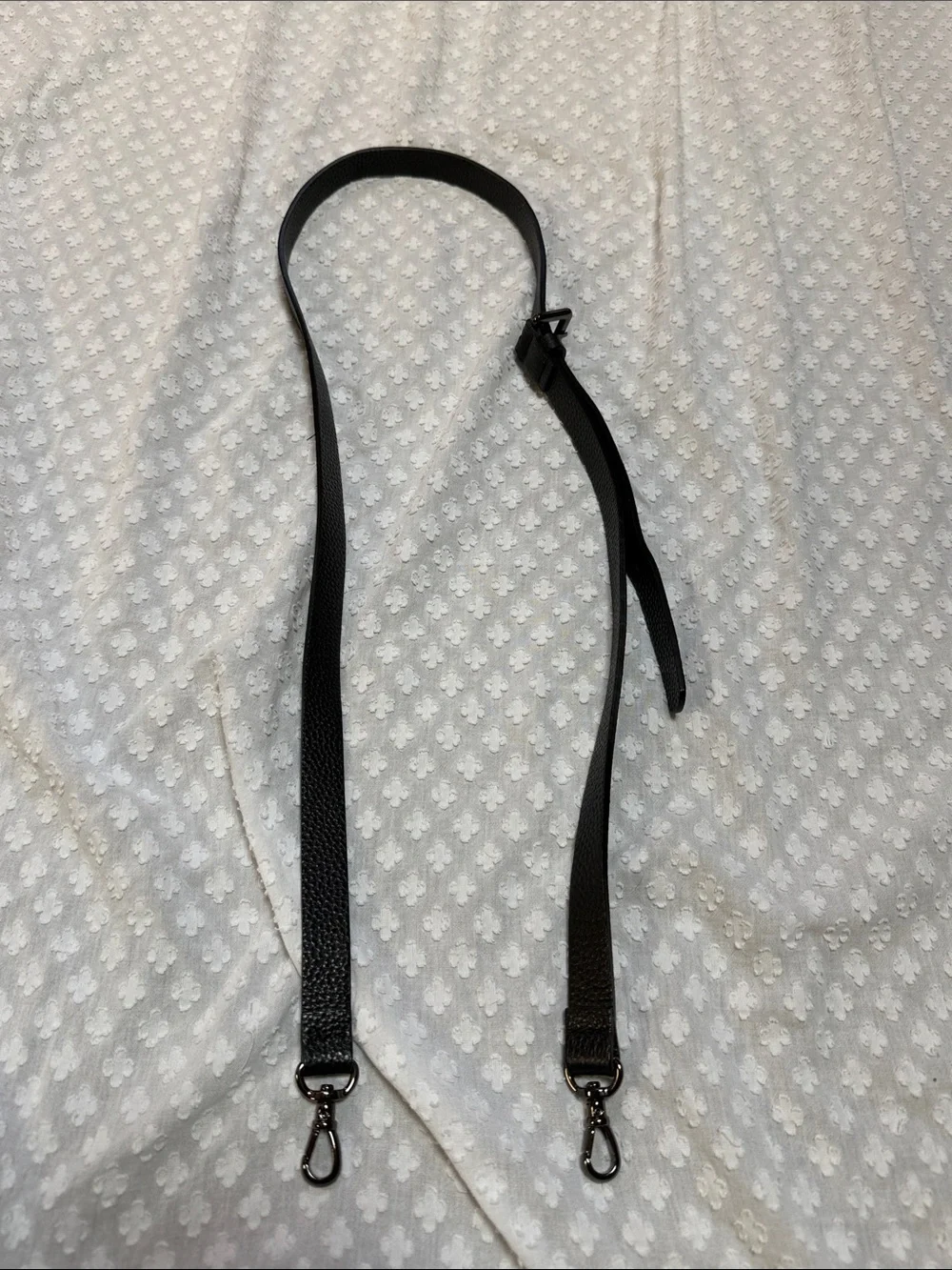 Bandolier Black Pebbled Leather Crossbody Strap